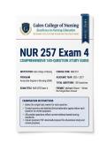 NUR 257 Exam 4 &vert; Aging & Chronic Illness &lpar;2026&sol;2027&rpar; PDF &vert; Nursing &vert; Galen
