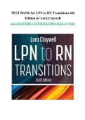 Test Bank for LPN to RN Transitions 6th Edition by Lora Claywell &vert; Complete Study Resource
