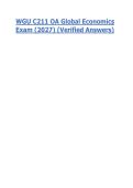 WGU C211 Global Economics OA Exam 2027 &vert; Verified Answers&comma; Study Guide & Practice Questions