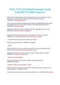 WGU C211 OA Global Economics Exam Latest 2027 &vert; Verified Answers & Study Guide