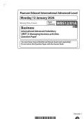 2026 Pearson Edexcel International A Level Business UNIT 2&vert;WBS12&sol;01A&vert;Question paper&vert;JANUARY 2026