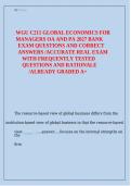 WGU C211 Global Economics for Managers OA & PA 2027 &vert; Practice Questions & Rationales