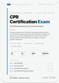 CPR CERTIFICATION EXAM 2026&sol;2027 &vert; 25 Verified Questions & Answers &vert; Cardiopulmonary Resuscitation Complete Assessment &vert; Pass Guaranteed - A&plus; Graded&NewLine;&NewLine;