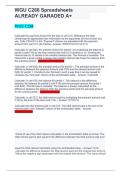 WGU C268 Spreadsheets Latest 2027 &vert; Graded A&plus; Study Guide & Practice Questions