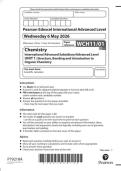 2026 Pearson Edexcel International A Level CHEMISTRY UNIT 1&vert;WCH11&sol;01&vert;Question paper&vert;JUNE 2026