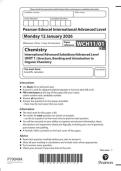 2026 Pearson Edexcel International A Level CHEMISTRY UNIT 1&vert;WCH11&sol;01&vert;Question paper&vert;JANUARY 2026