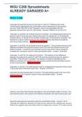 WGU C268 Spreadsheets Practice Questions and Answers 2026&sol;2027