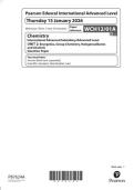2026 Pearson Edexcel International A Level CHEMISTRY UNIT 2&vert;WCH12&sol;01A&vert;Question paper&vert;JANUARY 2026