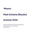 2026 Pearson Edexcel International A Level CHEMISTRY UNIT 2&vert;WCH12&sol;01A&vert;Mark scheme&vert;JUNE 2026