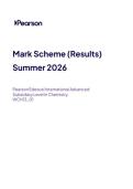 2026 Pearson Edexcel International A Level CHEMISTRY UNIT 3&vert;WCH13&sol;01&vert;Mark scheme&vert;JUNE 2026