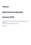 2026 Pearson Edexcel International A Level CHEMISTRY UNIT 3&vert;WCH13&sol;01&vert;Mark scheme&vert;JANUARY 2026