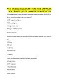 NUR 106 Final Exam QUESTIONS AND ANSWERS &vert;&NewLine;2026 UPDATE &vert; WITH COMPLETE SOLUTIONS