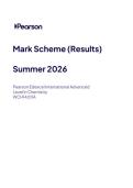 2026 Pearson Edexcel International A Level CHEMISTRY UNIT 4&vert;WCH14&sol;01A&vert;Mark scheme&vert;JUNE 2026