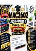 MAC2602 Assignment 1 Semester 2 2026 - Distinction &sol;Due 8 September 2026 updated with questions&comma; answers and multiple choices with well described  rationales