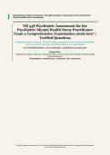 NR 548 Psychiatric Assessment for the Psychiatric-Mental Health Nurse Practitioner Exam 2 Comprehensive Examination 2026&sol;2027 &ndash; Chamberlain College of Nursing &ndash; Verified Questions and Comprehensive Exam Material