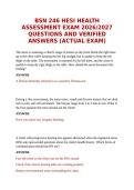 BSN 246 HESI HEALTH ASSESSMENT EXAM 2026&sol;2027 QUESTIONS AND VERIFIED ANSWERS &lpar;ACTUAL EXAM&rpar;
