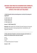 NEVADA CMS PRACTICE EXAMINATION COMPLETE &NewLine;QUESTIONS AND DETAILED SOLUTIONS LATEST &NewLine;UPDATE THIS YEAR JUST RELEASED
