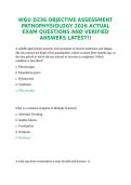WGU D236 OBJECTIVE ASSESSMENT PATHOPHYSIOLOGY 2026 ACTUAL EXAM QUESTIONS AND VERIFIED ANSWERS LATEST&excl;&excl;