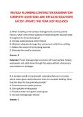 NEVADA PLUMBING CONTRACTOR EXAMINATION &NewLine;COMPLETE QUESTIONS AND DETAILED SOLUTIONS &NewLine;LATEST UPDATE THIS YEAR JUST RELEASED