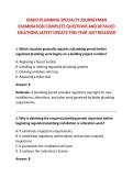 IDAHO PLUMBING SPECIALTY JOURNEYMAN &NewLine;EXAMINATION COMPLETE QUESTIONS AND DETAILED &NewLine;SOLUTIONS LATEST UPDATE THIS YEAR JUST RELEASED