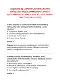 ARIZONA CR-61 CARPENTRY&comma; REMODELING AND &NewLine;REPAIRS CONTRACTOR EXAMINATION COMPLETE &NewLine;QUESTIONS AND DETAILED SOLUTIONS LATEST UPDATE &NewLine;THIS YEAR JUST RELEASED