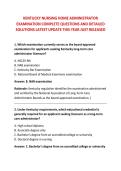 KENTUCKY NURSING HOME ADMINISTRATOR &NewLine;EXAMINATION COMPLETE QUESTIONS AND DETAILED &NewLine;SOLUTIONS LATEST UPDATE THIS YEAR JUST RELEASED