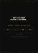 CSP EXAM TEST &lpar;SPECIALTY PHARMACY&rpar; WITH CORRECT ANSWERS&excl;&excl;