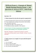 NUR 253 Exam 3 &ndash; Concepts of Mental &NewLine;Health Nursing Practice Exam &mdash; 100 &NewLine;Questions & Answers GCN &vert; 2026 Study &NewLine;Edition