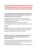 OHIO NURSING HOME ADMINISTRATOR CERTIFICATION &NewLine;EXAMINATION COMPLETE QUESTIONS AND DETAILED &NewLine;SOLUTIONS LATEST UPDATE THIS YEAR JUST RELEASED