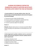 ALABAMA FIRE SPRINKLER CONTRACTOR &NewLine;EXAMINATION COMPLETE QUESTIONS AND DETAILED &NewLine;SOLUTIONS LATEST UPDATE THIS YEAR JUST RELEASED 