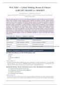 WGU D265 - WGU - CRITICAL THINKING - REASON AND EVIDENCE ALREADY GRADED A&plus;