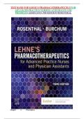 Complete Test Bank for Lehne's Pharmacotherapeutics For Advanced Practice Nurses And Physician Assistants 3rd Edition by Laura D&period; Rosenthal&comma; Jacqueline Rosenjack Burchum&vert;&vert; All Chapters 1-94&vert;&vert; Graded A&plus;&NewLine;