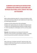 ALABAMA GLASS INSTALLER CERTIFICATION &NewLine;EXAMINATION COMPLETE QUESTIONS AND &NewLine;DETAILED SOLUTIONS LATEST UPDATE THIS YEAR &NewLine;JUST RELEASED