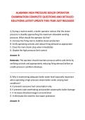 ALABAMA HIGH PRESSURE BOILER OPERATOR &NewLine;EXAMINATION COMPLETE QUESTIONS AND DETAILED &NewLine;SOLUTIONS LATEST UPDATE THIS YEAR JUST RELEASED 