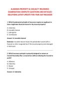 ALABAMA PROPERTY & CASUALTY INSURANCE &NewLine;EXAMINATION COMPLETE QUESTIONS AND DETAILED &NewLine;SOLUTIONS LATEST UPDATE THIS YEAR JUST RELEASED