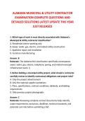 ALABAMA MUNICIPAL & UTILITY CONTRACTOR &NewLine;EXAMINATION COMPLETE QUESTIONS AND &NewLine;DETAILED SOLUTIONS LATEST UPDATE THIS YEAR &NewLine;JUST RELEASED