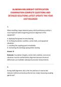 ALABAMA MILLWRIGHT CERTIFICATION &NewLine;EXAMINATION COMPLETE QUESTIONS AND &NewLine;DETAILED SOLUTIONS LATEST UPDATE THIS YEAR &NewLine;JUST RELEASED