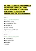 MICROBIOLOGY WITH DISEASES BY BODY&NewLine;SYSTEM 5TH EDITION CONCLUDING&NewLine;REVIEW SHEET PRACTICE SOLUTION&NewLine;BUNDLED FULLY VERIFIED ONE&NewLine;HUNDRED PERCENT PASS GUARANTEED&NewLine;