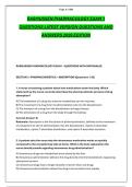 RASMUSSEN PHARMACOLOGY EXAM 1 &NewLine;QUESTIONS LATEST VERSION QUESTIONS AND &NewLine;ANSWERS 2026 EDITION