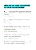 NCOA DLC TEST PAPER QUESTIONS AND&NewLine;SOLUTIONS VERIFIED ANSWERS