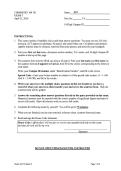 CHEM 104 Exam 3 Answer Key &ndash; Spring 2026 &ndash; Complete Exam Review Material