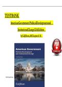 American Government&colon; Political Development and Institutional Change&comma; 12th Edition SOLUTION MANUAL by Cal Jillson&comma; Verified Chapters 1 - 16&comma; Complete Newest Version&NewLine;