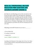 NCOA DLC PROFESSIONAL MILITARY&NewLine;EDUCATION PREP QUESTIONS AND&NewLine;ACCURATE ANSWERS GRADED A&plus;