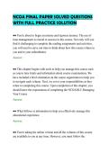 NCOA FINAL PAPER SOLVED QUESTIONS&NewLine;WITH FULL PRACTICE SOLUTION