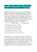 NCOA STUDY SHEET ACTUAL QUESTIONS&NewLine;AND ANSWERS GUARANTEED TO PASS