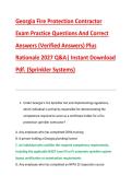 Georgia Fire Protection Contractor &NewLine;Exam Practice Questions And Correct &NewLine;Answers &lpar;Verified Answers&rpar; Plus &NewLine;Rationale 2027 Q&A&vert; Instant Download &NewLine;Pdf&period; &lpar;Sprinkler Systems&rpar;