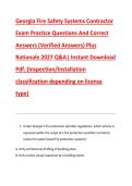 Georgia Fire Safety Systems Contractor &NewLine;Exam Practice Questions And Correct &NewLine;Answers &lpar;Verified Answers&rpar; Plus &NewLine;Rationale 2027 Q&A&vert; Instant Download &NewLine;Pdf&period; &lpar;Inspection&sol;Installation &NewLine;classification depending on license &NewLine;type&rpar;  