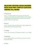 MILESTONE CERTIFIED DESIGN ENGINEER&NewLine;MCDE EXAM PREP COMPLETE QUESTIONS&NewLine;VERIFIED FULL REVIEW&NewLine;