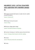 MILLWRIGHT LEVEL 3 ACTUAL EXAM PAPER&NewLine;2026 QUESTIONS WITH ANSWERS GRADED&NewLine;A&plus;&NewLine;
