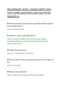 MILLWRIGHT LEVEL 3 EXAM SCRIPT 2026&NewLine;TEST PAPER QUESTIONS AND SOLUTIONS&NewLine;GRADED A&plus;